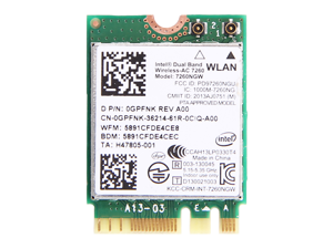 867M Intel Wireless-AC 7260NGW 2.4/5GHz+Bluetooth4.0 NGFF Wi-Fi Network Card
