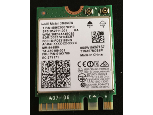 Intel AC 3168NGW Dual Band Wireless wifi Bluetooth 4.2 M2 Card lenovo 01ax706 Intel AC 3168NGW Dual Band Wireless wifi Bluetooth 4.2 M2 Card lenovo 01ax706