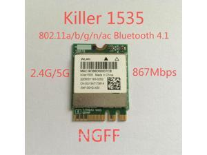 WLAN 2-in-1 Killer 1535 Wireless AC 1525 802.11 a/b/g/n/ac + Bluetooth 4.1 ; M.2 2230 WIFI CARD network card 802.11ac 867mbps WLAN 2-in-1 Killer 1535 Wireless AC 1525 802.11 a/b/g/n/ac + Bluetooth 4.1 ; M.2 2230 WIFI CARD network card 802.11ac 867mbps