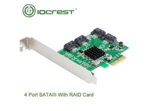 IOCREST PCI-Express 4-port HyperDuo SATA III RAID Controller Card Marvell 88SE9230 with low profile bracket IOCREST PCI-Express 4-port HyperDuo SATA III RAID Controller Card Marvell 88SE9230 with low profile bracket