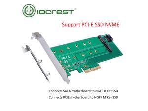 IOCREST PCIe x 4 to NGFF(PCIe) NVMe SSD+SATA to NGFF(SATA)adapter card IOCREST PCIe x 4 to NGFF(PCIe) NVMe SSD+SATA to NGFF(SATA)adapter card