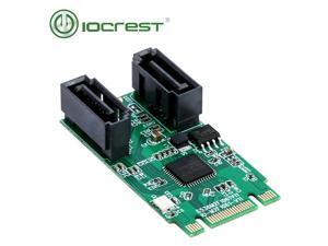 IOCREST M.2 ngff B+M Key 22x42 PCIe bus to 2 ports 3.0 SATA 6 G III controller adapter card ASM1061 chipset with 7pin sata cable IOCREST M.2 ngff B+M Key 22x42 PCIe bus to 2 ports 3.0 SATA 6 G III controller adapter card ASM1061 chipset with 7pin sata cable