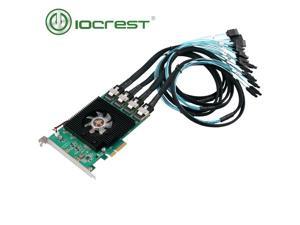 IOCREST 16 Ports SATA 6G PCI Express controller card Marvell 88SE9215 chipset PCIe to SATA III 3.0 with mini sas to 4 sata cable IOCREST 16 Ports SATA 6G PCI Express controller card Marvell 88SE9215 chipset PCIe to SATA III 3.0 with mini sas to 4 sata cable
