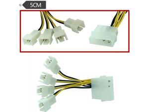 Fan Splitter 4-Pin Molex to 3-Pin 5V/7V/12V (3x Sockets),5cm Fan Splitter 4-Pin Molex to 3-Pin 5V/7V/12V (3x Sockets),5cm