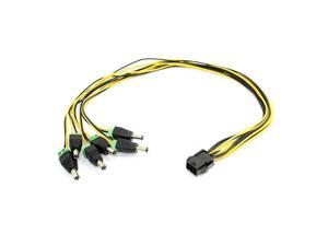 Computer Cable For ATX PCI-E Express 6pin to 5pcs DC 5.5X2.1mm Plugs of Gridseed Mini 60cm Computer Cable For ATX PCI-E Express 6pin to 5pcs DC 5.5X2.1mm Plugs of Gridseed Mini 60cm