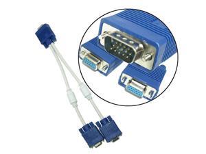 2 in1 VGA SVGA Male to 2 Dual Female Y Adapter Splitter Cable 3+6 15 Pin M/2F video Monitor TV Cable 2 in1 VGA SVGA Male to 2 Dual Female Y Adapter Splitter Cable 3+6 15 Pin M/2F video Monitor TV Cable