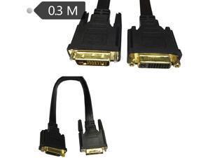 Flat Slim High DVI 24+5 Female to DVI 24+1 Male Cable 0.3m Flat Slim High DVI 24+5 Female to DVI 24+1 Male Cable 0.3m