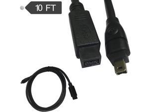 IEEE 1394 Firewire 800 to Firewire 400 Cable, 9 Pin/4Pin Male / Male 10 FT