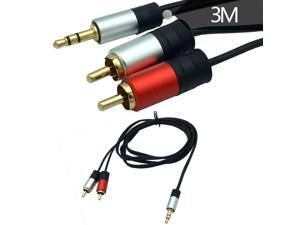 3.5mm Aux to 2RCA Y Splitter Stereo Audio Cable Male Type OFC Conductor High Flexible PVC Jacke 3M 3.5mm Aux to 2RCA Y Splitter Stereo Audio Cable Male Type OFC Conductor High Flexible PVC Jacke 3M