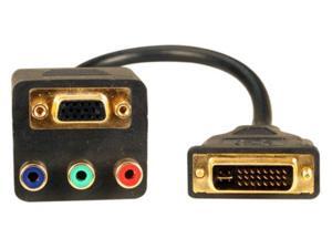 DVI-I Male to VGA Female & 3 RGB Adapter Splitter Cable 0.25m DVI-I Male to VGA Female & 3 RGB Adapter Splitter Cable 0.25m