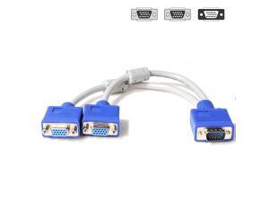 Best selling male VGA To 2 female VGA SVGA Monitor Y Splitter Video Cable Lead 5 Pin for Table Computer I-eat Best selling male VGA To 2 female VGA SVGA Monitor Y Splitter Video Cable Lead 5 Pin for Table Computer I-eat