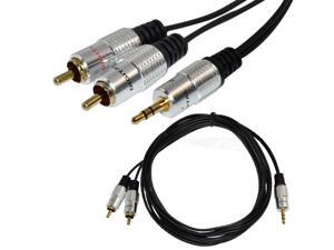 3.5mm Stereo Audio Jack to 2 RCA Twin Phono Plug 24K Gold Cable Lead OFC 3.5mm male to 2RCA male cable 3.5mm Stereo Audio Jack to 2 RCA Twin Phono Plug 24K Gold Cable Lead OFC 3.5mm male to 2RCA male cable