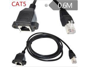 Screw panel mount Ethernet LAN 2FT RJ45 Male to Femal Network extension Cable Screw panel mount Ethernet LAN 2FT RJ45 Male to Femal Network extension Cable