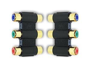 3 x RCA Phono RGB Component Video Coupler Joiner Adaptor F-F GOLD 3 x RCA Phono RGB Component Video Coupler Joiner Adaptor F-F GOLD
