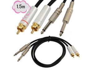 10Ft 3m 1/4" Twin 2x6.35mm MONO Male to 2 RCA Male Audio Pro Cable Adapter Hot 10Ft 3m 1/4" Twin 2x6.35mm MONO Male to 2 RCA Male Audio Pro Cable Adapter Hot