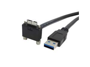90 Degree Right Angled Micro USB Screw Mount to USB 3.0 A Type Data cable 3m 10ft 90 Degree Right Angled Micro USB Screw Mount to USB 3.0 A Type Data cable 3m 10ft