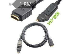 6ft HDMI Micro 360 Rotating Angle Male to A Female Adapter Extended HDTV Cable 6ft HDMI Micro 360 Rotating Angle Male to A Female Adapter Extended HDTV Cable
