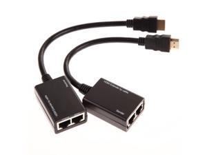 2PCS/Set HDMI Over RJ45 CAT5e CAT6 Cable LAN Ethernet Balun Extender Repeater 1080p 3D 30M