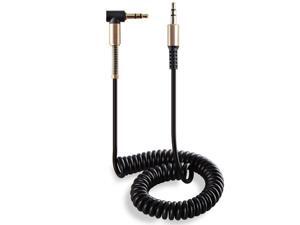 1.5m Coiled 3.5mm AUX Cable Mini Jack to Jack Male Audio Auxiliary Lead PC Car 1.5m Coiled 3.5mm AUX Cable Mini Jack to Jack Male Audio Auxiliary Lead PC Car