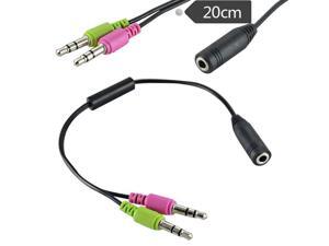 3.5mm AUX Audio Mic Y Splitter Cable Earphone Headphone 2 Male To 1 Female 20CM 3.5mm AUX Audio Mic Y Splitter Cable Earphone Headphone 2 Male To 1 Female 20CM
