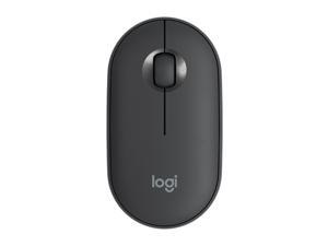 Logitech Pebble Cobblestone Shape Thin 3-keys 1000DPI Mute Wireless Bluetooth Optical Mouse, Wireless Range: 10m (Black)