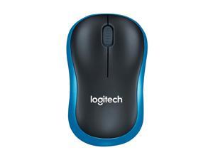 Logitech M186 Wireless Mouse Office Power Saving USB Laptop Desktop Computer Universal (Black Blue)