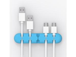 SUNSKY CBS5 Silicone Material Desktop Cable Manager Winder Fixer, Size: 9.6*2*1.2cm(Blue)