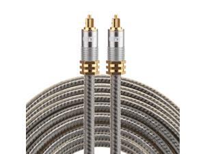 EMK YL-A 8m OD8.0mm Gold Plated Metal Head Toslink Male to Male Digital Optical Audio Cable EMK YL-A 8m OD8.0mm Gold Plated Metal Head Toslink Male to Male Digital Optical Audio Cable