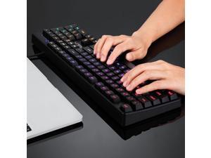 AULA F2000 DC 5V 105-keys Resist Water Splash Laser Character Six-segment Colorful Backlit Gaming Office Wired Keyboard, UK Version (Black)