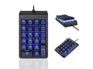 Wired Numeric Keypad 22 Keys Mini Mechanical LED Backlit Digital Keyboard Wired Numeric Keypad 22 Keys Mini Mechanical LED Backlit Digital Keyboard