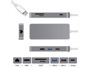 USB-C HDMI Ethernet HUB Thunderbolt 3 Dock TF SD Charger Card Reader Multiport Adapter USB-C HDMI Ethernet HUB Thunderbolt 3 Dock TF SD Charger Card Reader Multiport Adapter