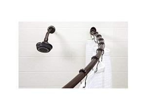 Bath Bliss Wall Mounted Adjustable Curved Bathroom Shower Curtain Rod 42-72 33% More Space Oil Rubbed Bronze