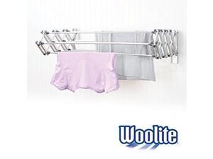 Woolite Aluminum 36 collapsible Wall Mounted clothes Drying Rack, Space Saver, Easy Storage, Retractable Silver