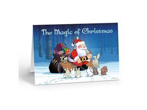 18 Christmas Cards & Envelopes - Santa and Friends - Magic of Christmas - Animals & Cute