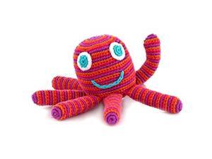 Pebble | Handmade Octopus Baby Rattle-Bright Pink | Ocean | Beach | Coastal | Crochet Baby Toy | Fair Trade | Machine Washable Pebble | Handmade Octopus Baby Rattle-Bright Pink | Ocean | Beach | Coastal | Crochet Baby Toy | Fair Trade | Machine Washable