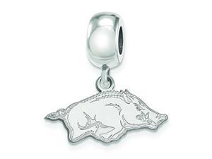 LogoArt Logo Art Sterling Silver Arkansas Razorbacks Small Dangle Bead Charm