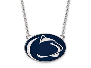 Penn State Large (3/4 Inch) Enamel Pendant w/Necklace (Sterling Silver)