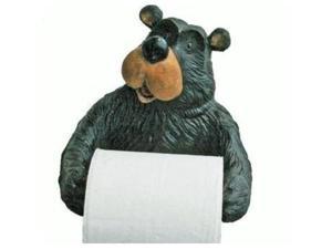 WD Willie Black Bear Holding Roll of Toilet Tissue Wall Mounted Toilet Paper Holder Rack 7.5