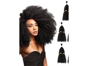 5 Bundles Afro Kinkys Curly Hair Extensions (13 x 5 Natural Black) - Afro Twist Braiding Hair - Afro Kinkys Bulk Hair Braiding - Synthetic Hair Extensions for Braiding