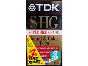 TDK Super High Grade T-120 Video Tapes 3 Pack TDK Super High Grade T-120 Video Tapes 3 Pack