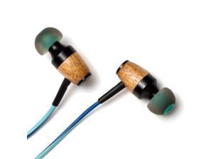 symphonized drm green blue premium genuine wood inear noiseisolating headphones with mic, green/blue