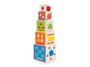 hape pyramid of play wooden toddler wooden nesting blocks set