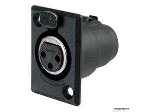 switchcraft d3fb 3pin female xlr panel mount plug, black finish switchcraft d3fb 3pin female xlr panel mount plug, black finish