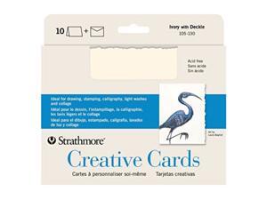 Strathmore 105-130-1 creative cards and Envelopes, 5" x 6.875", Ivory Deckle, 10 Pack Strathmore 105-130-1 creative cards and Envelopes, 5" x 6.875", Ivory Deckle, 10 Pack