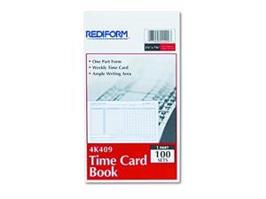 Rediform Employee Time Card Weekly 4.25 x 7 Inches 100 per Pad (4K409) Rediform Employee Time Card Weekly 4.25 x 7 Inches 100 per Pad (4K409)