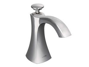Moen S3948c Transitional Deck Mounted Kitchen Soap Dispenser with Above the Sink Refillable Bottle, chrome