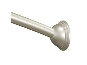 Moen cSR2160BN 54-Inch to 72-Inch Adjustable Length Fixed Mount Single curved Shower Rod, Brushed Nickel