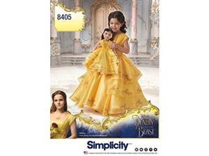 Simplicity 8405 Disney Beauty and the Beast Princess Belle Costume for Girls and 18 Dolls Sewing Pattern Sizes 3-8 Simplicity 8405 Disney Beauty and the Beast Princess Belle Costume for Girls and 18 Dolls Sewing Pattern Sizes 3-8