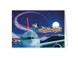 Airplane Theme Christmas Card - 18 Aviation Christmas Cards & Envelopes