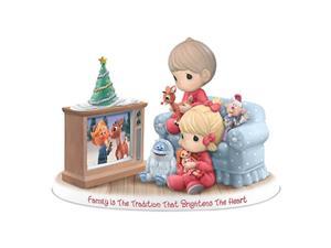 The Hamilton Collection Precious Moments Family is The Tradition That Brightens The Heart Figurine with Rudolph